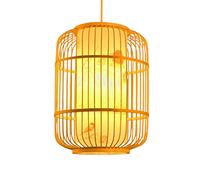 JQQJZLC Pendant Light, Hand-Woven Lantern Lamp Rattan Single Light Weaving Natural Wooden Ceiling Hanging Fixture Wicker Chandelier for Kitchen Dining Living Room Restaurant Farmhouse