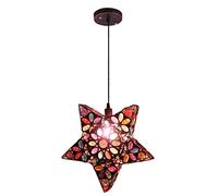 JQQJZLC Pendant Light Retro Hanging Star Ceiling Lamp with Mediterranean Design Iron and Acrylic for Restaurant Bedroom E14 Lamp Holder Ceiling Chandelier Ceiling (Color : C) (D)