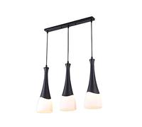 JQQJZLC Personality Fashion Three Heads During Lighting,E27 Modern Simple Black Chandelier Lighting,Hanging Light,Dining Room Bar Bedroom Lamps-Black. 3 Round (Black. 3 Round)
