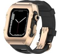JQQJZLC Premium 316L Stainless Steel Watch Case Watch Strap,For 45mm 44mm,Metal Bezel Rubber Watch Band Rm Mod Kit,For Iwatch Ultra 8 49mm Replacement Accessories
