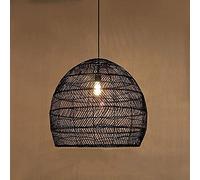 JQQJZLC Rattan Lamp Pendant Light Rural Pastoral Lantern Creative Rattan Art Chandelier Vintage Bedroom Dining Room Hanging Lamp Japanese Tea Room Home Decor Cafe Restaurant Lighting Fixture