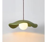 JQQJZLC Resin Lamps Wabi-sabi Bedroom Chandelier, Creative Cream Leaf Dining Room Pendant Light Fixture Bar Cafe Ceiling Droplights