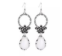 JQQJZLC Retro Art Floral Earrings With Inlaid Earrings And Studs
