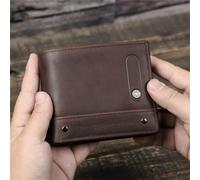 JQQJZLC Retro Color Change Anti-Theft Brush Men's Wallet Crossbody Trifold Splice Casual Men's Bag
