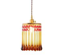 JQQJZLC Retro French Glass Chandelier, Tassel Pendant Light Luxury Glass Ceiling Hanging Lamp, Elegant Bedroom Living Room Dining Room E27 Lighting Fixture Interesting Life (Transparent Co