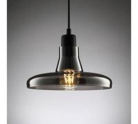 JQQJZLC Retro Glass Dining Room Ceiling Hanging Lamp Industrial Cafe Dining Table Pendant Light Wabi-sabi Wind B&B Bar Chandelier with E27 Holder,Smoke Grey Interesting Life (C)