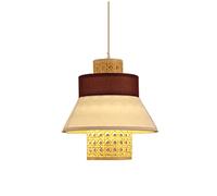 JQQJZLC Retro Japanese Style E27 Chandelier Pendant Lamp, Rattan Art Hanging Light Ceiling Lighting Fixture for Living Room Bedroom Restaurant Cafe Teahouse Bar Dining Room Club