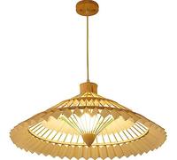 JQQJZLC Retro Japanese Style Wood Ceiling Hanging Lamp, Vintage Creative Umbrella Lampshade Chandeliers, E26 Home Decoration Pendant Light, for Bedroom Kitchen Island Restaurant Made in China Produced