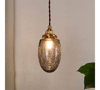 JQQJZLC Retro Nordic Glass Pendant Lights Fixtures Light Luxury Chandelier Bedroom Living Room Copper Loft Decor Industrial Vintage Lamp Adjustable Hanging Light Interesting Life (A)