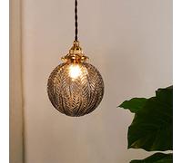 JQQJZLC Retro Nordic Glass Pendant Lights Fixtures Light Luxury Chandelier Bedroom Living Room Copper Loft Decor Industrial Vintage Lamp Adjustable Hanging Light Interesting Life (A)