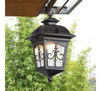 JQQJZLC Retro Outdoor Gate Hanging Lamp European Victoria IP54 Waterproof Pendant Lamp Hanging Light E27 Antique Vintage Gazebo Fence Vineyard Metal Chandelier Lighting Fitting Adjustable Chain