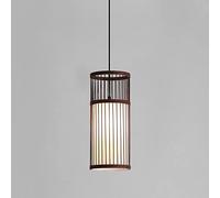 JQQJZLC Retro Single Light Pendant Light Hand Woven Long Tube 1 Light Wooden Pendant Light,for Restaurant Rattan Chandelier Wicker Woven Ceiling Lighting Hanging Light Fixture Made in China Produced