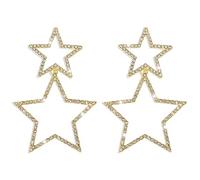 JQQJZLC Rhinestone Big Star Dangle Earrings for Women Girls Hypoallergenic Crystal Long Tassel Stars Charms Drop Dangling Stud Fashion Lightweight Festival Christmas Birthday Party Jewelry Dainty