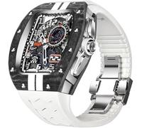 JQQJZLC Rm Style Carbon Fiber Titanium Watch Case Rubber Band，For Series 9/8/7/6/5/4/SE，Men Women Sport Watch Strap Accessories Mod Kit，For Iwatch 45mm 44mm Watch