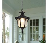JQQJZLC Rustic Victorian E27 Exterior Waterproof Ceiling Pendant Light American Outdoor Waterproof Chandelier European Garden Corridor Grape Frame Pavilion Hanging Light Adjustable Suspension Lighting