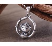 JQQJZLC s990 men women lotus buddha pendant lotus necklace pendant jewelry gift without chains Made in China