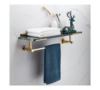 JQQJZLC Shower Caddy Brass Bathroom Accessories, 2 Layers Bathroom, Towel Rack, Shower Storage Basket, Wall Mounted Towel Bar Hangers Bathroom Shelf Storage (Color : White and Gold)