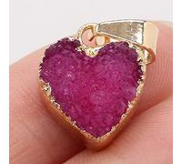 JQQJZLC Shower Curtain Natural Crystal 1PC Natural Stone Pendant Love Heart Crystal Quartz Charms Handmade Earring DIY Necklace Jewelry Making,Red (Color : Gr