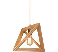 JQQJZLC Simple Solid Wood Pendant Lamp, Geometric Chandeliers, Indoor Art Decoration Illumination, E27 Hanging Lighting Fitting for Bedroom Living Room Cafe Change for The Better Produced in China