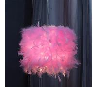 JQQJZLC Small Feather Pendant Light, Romantic Modern Feather Bedroom Chandelier, Art Feather Lampshade Decorative Ceiling Pendant Lamp for Home Bedroom