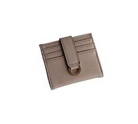JQQJZLC Solid Color Men/Women ID Card Holder Package Leather Multi Slot Mini Wallet Cover Slim Zipper Money Bags