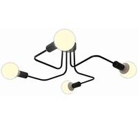 JQQJZLC Sputnik Chandelier Bedroom Lighting, Vintage Kitchen Industrial Ceiling Lamp, Matte Black Finish Recessed Pendant Lamp-Black 6 Lights (Black 4 Lights