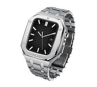 JQQJZLC Stainless Steel Metal Watch Case And Band Bezel Modification Kit Set，For Band Series 9 8 7 45mm 6 5 4 SE 44mm Series Upgrade Refit Watch Strap