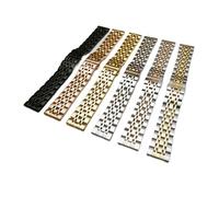 JQQJZLC Stainless Steel Watch Strap Band 12mm 16mm 18mm 19mm 20mm 22mm 24mm 7 Beads Watchband Bracelet Compatible with Men Mechanical