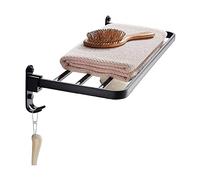 JQQJZLC Towel Rack Bathroom Aluminum Anti-Bath Towel Holder with Hook Creative Foldable Towel Rack Towel Stand Bathroom Accessories Tower Hanger/Black/Black/40Cm Bathroom Hardware/Gold/60Cm