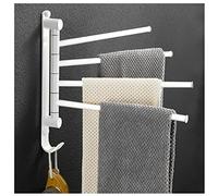 JQQJZLC Towel Rack Towel Rail Brushed Rotatable Towel Rack with 4 Bar Bathroom Waterproof Towel Bar Wall Mounted for Storage of Washcloths Towel Bar Towel Holder/D/30 * 33Cm