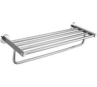 JQQJZLC Towel Rack Towel Rails Stainless Steel Towel Rail Bar Storage Holder Wall Hanger Plating Towel Shelf Stand Towel Holder 2 Tiers Bathroom Towel Rack Bathroom Towel