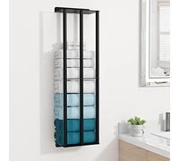 JQQJZLC Towel Racks for Bathroom, Towel Storage Wall Mounted, Rolled or Folded Towel Holder with 3, Sturdy and Large Capacity, Matte Black, Suitable for Bathe Towels and Hand Towels