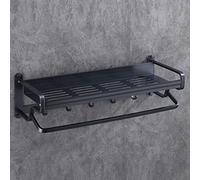 JQQJZLC Towel Rails Bathroom Towel Rack Towel Rail Wall-Mounted, Advanced Fashion, Double-Layer Space Aluminum Rack Gray/Gold Towel Racks/Black Gold