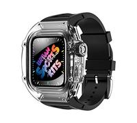 JQQJZLC Transparent Watch Case Rubber Strap Bezel Set,For 44mm 45mm Series 9 8 7 6 5 4 SE Band Upgrade Replace Sports Bracelet Watch Strap Accessories
