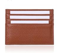 JQQJZLC Unisex Multicolor Card Header Cowhide Multi-Card Slot Mini Wallet-Dark Brown