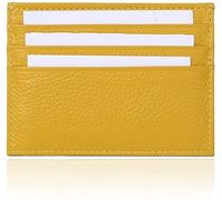 JQQJZLC Unisex Multicolor Card Header Cowhide Multi-Card Slot Mini Wallet-Dark Brown