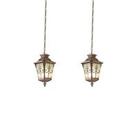 JQQJZLC Vintage Outside Hanging Lantern , Exterior Waterproof Outdoor Pendant Light, with Seeded Glass Shade, Chandelier Adjustable Exterior Chandelier for Patio,Farmhouse,Yard Made in China produced