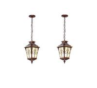 JQQJZLC Vintage Outside Hanging Lantern , Exterior Waterproof Outdoor Pendant Light, with Seeded Glass Shade, Chandelier Adjustable Exterior Chandelier for Patio,Farmhouse,Yard Made in China produced