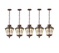 JQQJZLC Vintage Outside Hanging Lantern , Exterior Waterproof Outdoor Pendant Light, with Seeded Glass Shade, Chandelier Adjustable Exterior Chandelier for Patio,Farmhouse,Yard Made in China produced