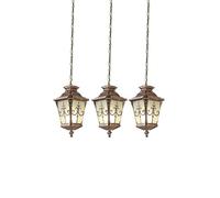 JQQJZLC Vintage Outside Hanging Lantern , Exterior Waterproof Outdoor Pendant Light, with Seeded Glass Shade, Chandelier Adjustable Exterior Chandelier for Patio,Farmhouse,Yard Made in China produced