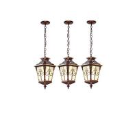JQQJZLC Vintage Outside Hanging Lantern , Exterior Waterproof Outdoor Pendant Light, with Seeded Glass Shade, Chandelier Adjustable Exterior Chandelier for Patio,Farmhouse,Yard Made in China produced