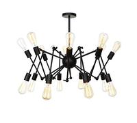 JQQJZLC Vintage Style Industrial Wind Chandelier Lights Spider E27,Sputnik Chandelier for Sloped Floor Ceiling Bedroom Living Room Dining Room Kitchen Lighting-Chrome