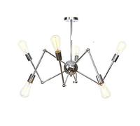 JQQJZLC Vintage Style Industrial Wind Chandelier Lights Spider E27,Sputnik Chandelier for Sloped Floor Ceiling Bedroom Living Room Dining Room Kitchen Lighting-Chrome