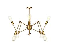 JQQJZLC Vintage Style Industrial Wind Chandelier Lights Spider E27,Sputnik Chandelier for Sloped Floor Ceiling Bedroom Living Room Dining Room Kitchen Lighting-Chrome