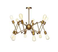 JQQJZLC Vintage Style Industrial Wind Chandelier Lights Spider E27,Sputnik Chandelier for Sloped Floor Ceiling Bedroom Living Room Dining Room Kitchen Lighting-Chrome