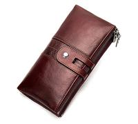 JQQJZLC Wallet Blocking Slots Wallet Leather Long Bifold Clutch Wallet Casual Business Coin Purse Trendy