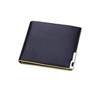 JQQJZLC Wallet Korean Fashion Iron Sheet Short Wallet Fine Lines Color Edge Men's Cross Wallet