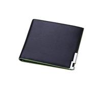 JQQJZLC Wallet Korean Fashion Iron Sheet Short Wallet Fine Lines Color Edge Men's Cross Wallet