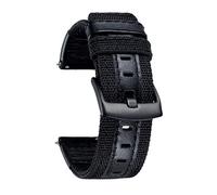 JQQJZLC Watch Bands Classic Canvas Fabric with Genuine Leather Hybrid Watch Straps Replacement Wristband with Black buckle 18/20/22mm