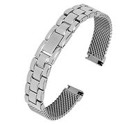 JQQJZLC watch strap, stainless steel strap solid metal 10mm suitable for small girl